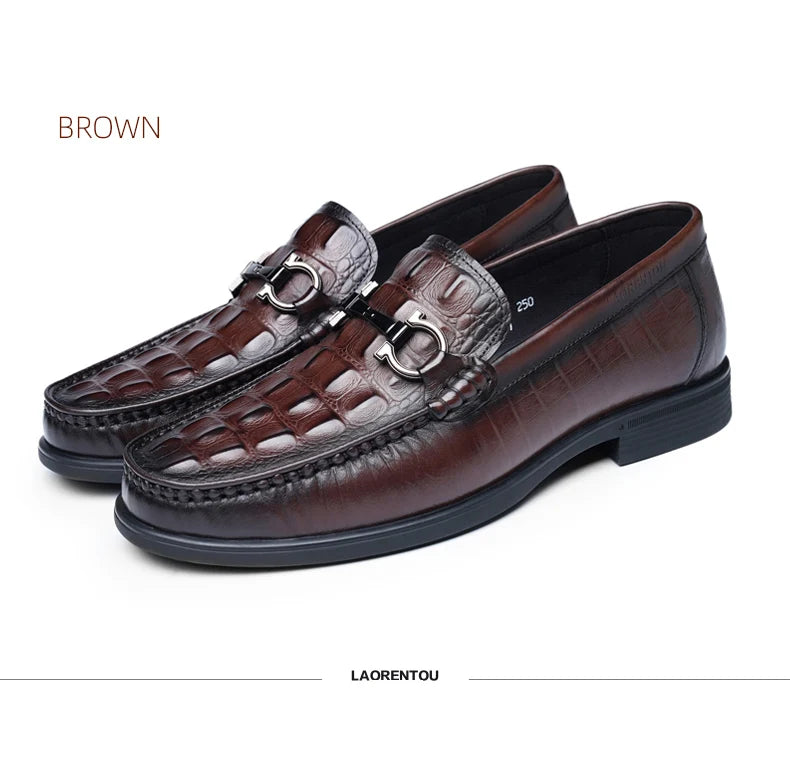 Option 2 – Premium Boutique Feel (for your Exclusive Collection)
LAORENTOU Handmade Crocodile Pattern Leather Loafers for Men – Breathable Business & Casual Slip-On Comfort | HollandLuxeGlobal.com Exclusive