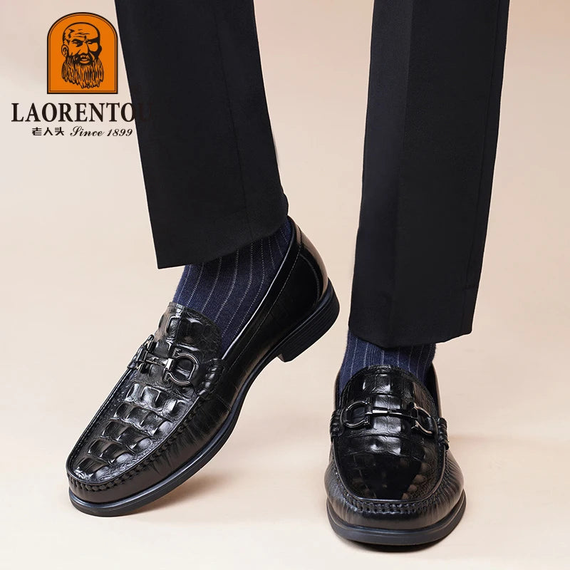 Option 2 – Premium Boutique Feel (for your Exclusive Collection)
LAORENTOU Handmade Crocodile Pattern Leather Loafers for Men – Breathable Business & Casual Slip-On Comfort | HollandLuxeGlobal.com Exclusive