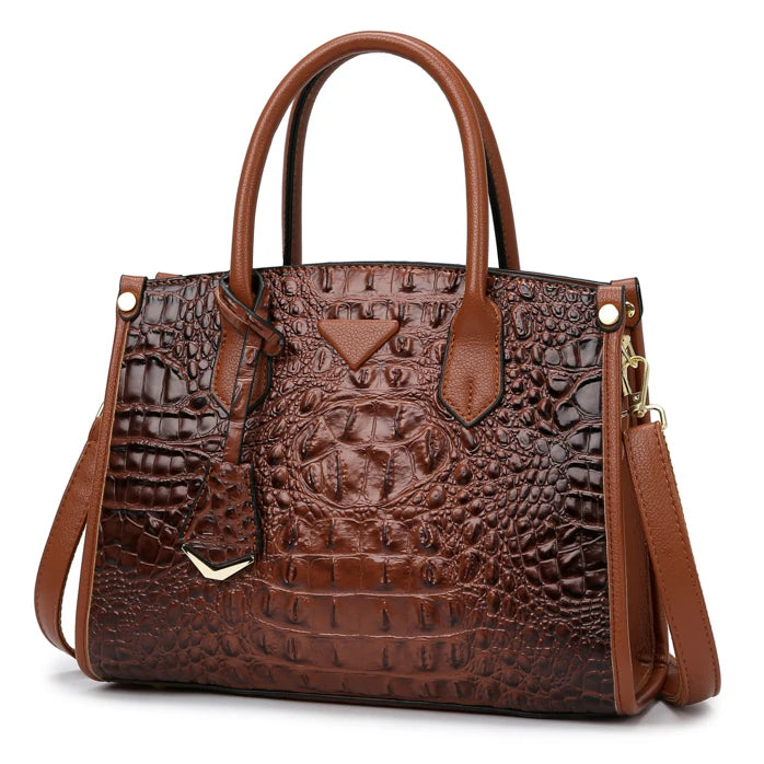 Women’s Large Top-Handle Vintage Crocodile Designer Shoulder Bag – Premium Quality Leather Crossbody & Messenger Handbag | HollandLuxeGlobal.com Exclusive Collector’s Item