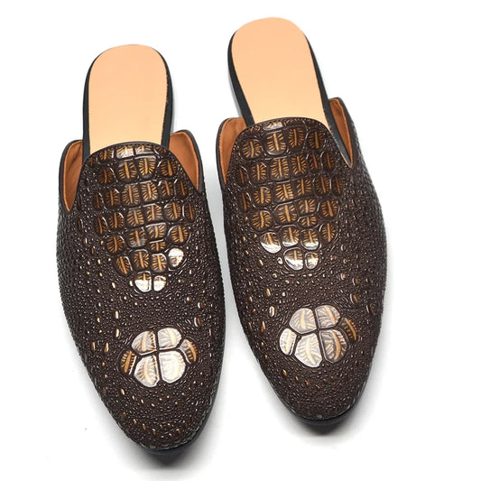 Boutique Premium Feel (for your Exclusive Collection)
Handcrafted Men’s Genuine Cowhide Leather Mules – Luxury Crocodile Pattern Slip-On Pointed Toe Loafers | HollandLuxeGlobal.com Exclusive