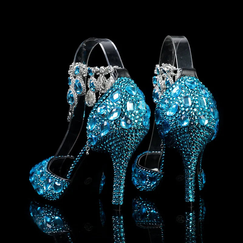 Bling Luxury Handmade Full Rhinestones Women’s Pumps | Diamond Crystal Pendant Banquet High Heels | Fashion Party, Prom & Wedding Shoes | HollandLuxeGlobal.com Exclusive Collector’s Item