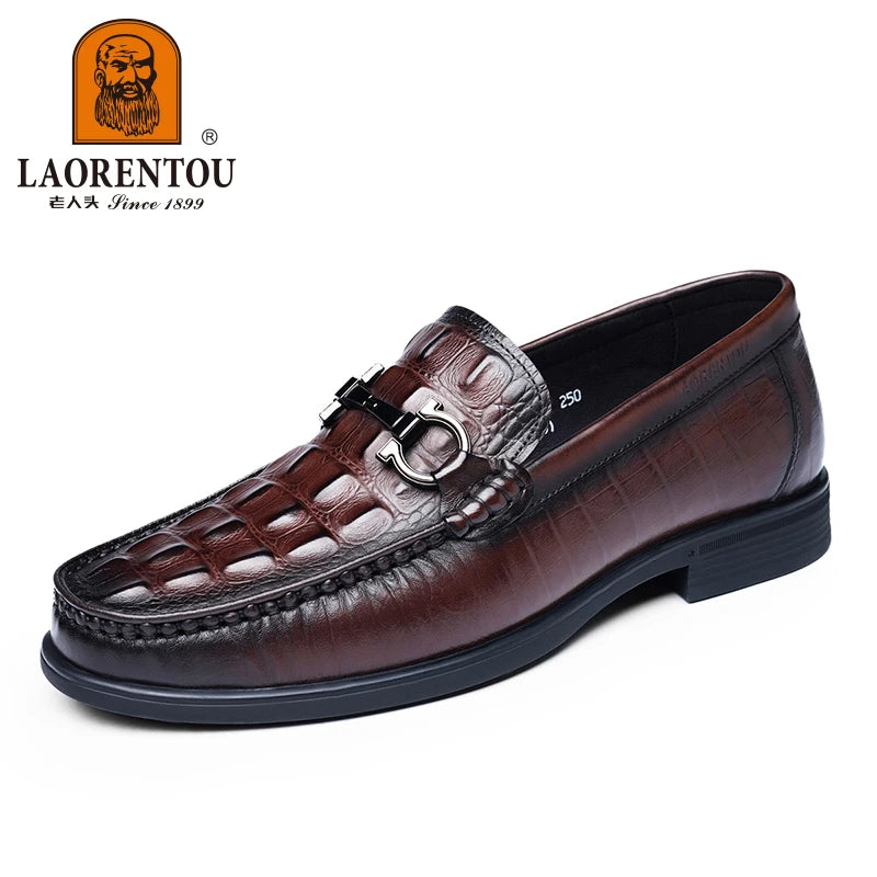 Option 2 – Premium Boutique Feel (for your Exclusive Collection)
LAORENTOU Handmade Crocodile Pattern Leather Loafers for Men – Breathable Business & Casual Slip-On Comfort | HollandLuxeGlobal.com Exclusive