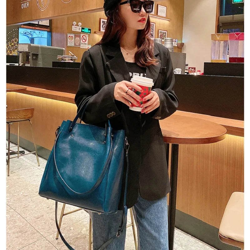 Boutique Premium Edition (for Exclusive Collection)
Luxury 100% Cowhide Leather Shoulder Bag for Women – Large-Capacity Tote & Crossbody Commuter Handbag | HollandLuxeGlobal.com Exclusive