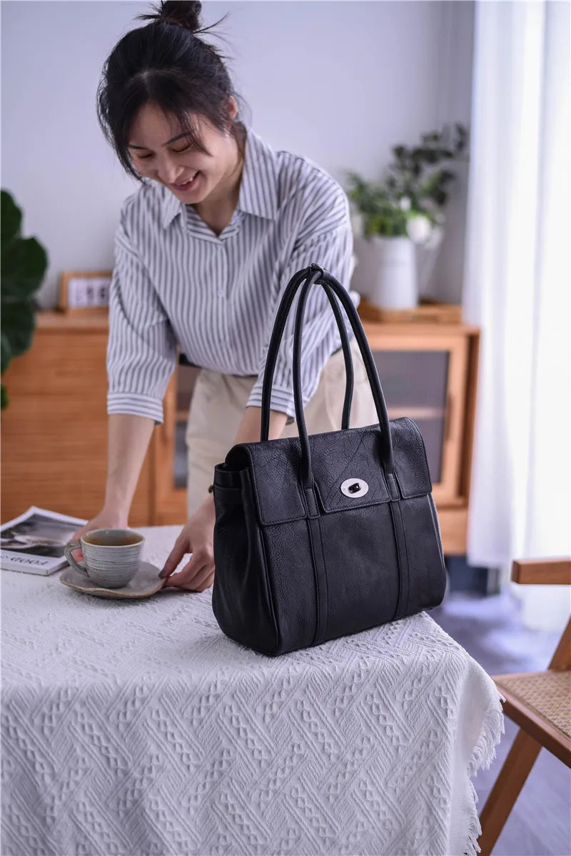 Business Casual Designer Handmade Genuine Leather Women’s Shoulder Bag – Real Cowhide Fashion Handbag for Work, Travel & Everyday Luxury | HollandLuxeGlobal.com Exclusive Collector’s Item