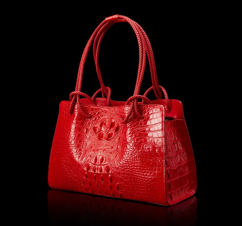 Boutique Premium Edition (for Exclusive Collection)
Red Crocodile Pattern Luxury Genuine Leather Tote Bag for Women – Designer Handbag for Travel & Daily Elegance | HollandLuxeGlobal.com Exclusive