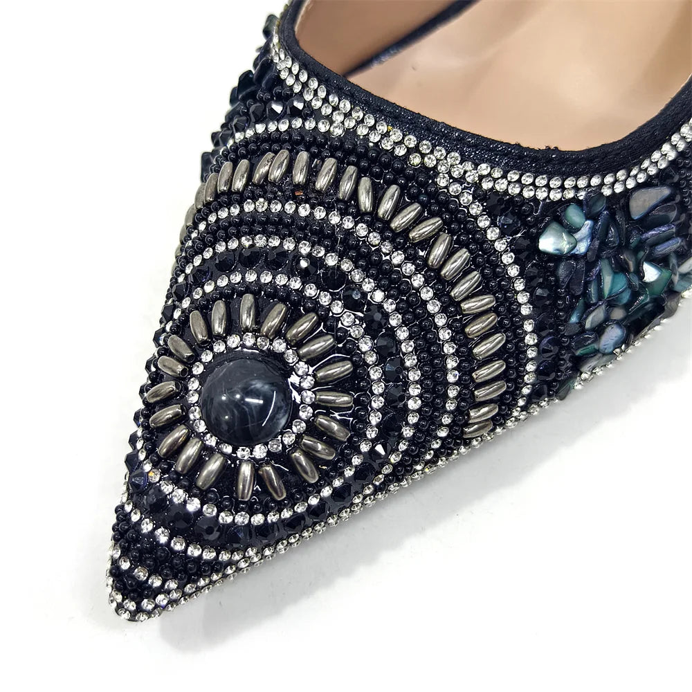 HollandLuxeGlobal.com Exclusive Premium Collectors Item – Elegant Italian Design Women’s Party Shoes with Matching Handbag, Stylish Heels & Bag Set for African Weddings & Special