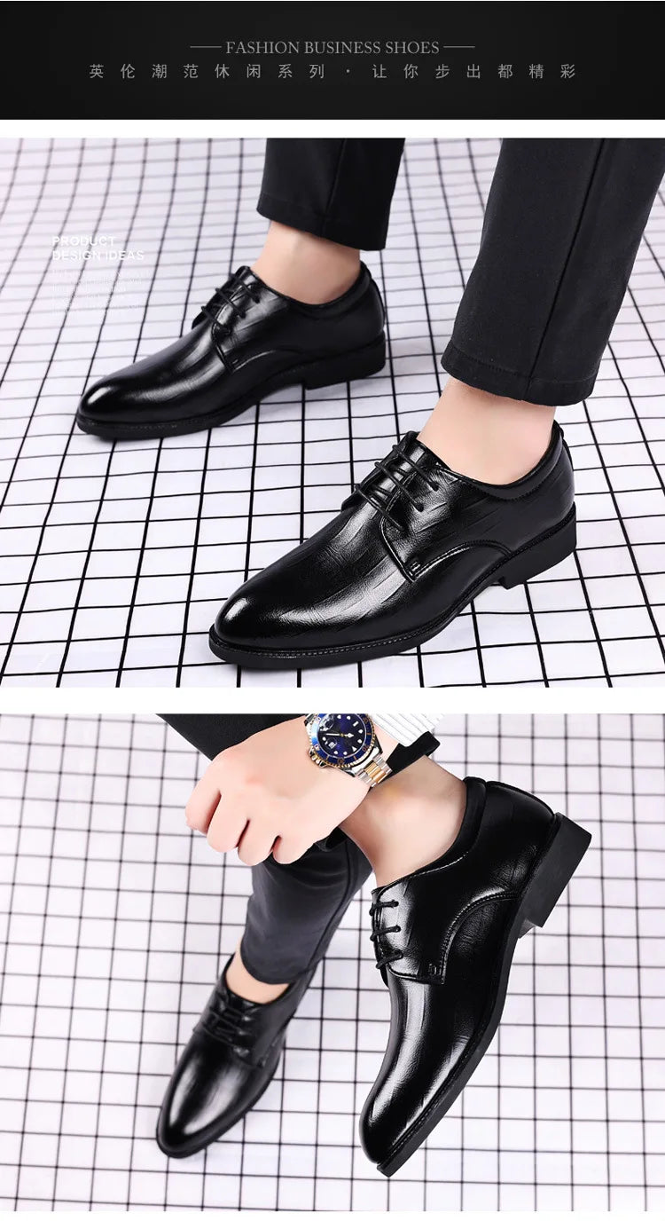 Luxury Men’s Genuine Leather Dress Shoes | Classic Pointed Toe Designer Formal Business & Party Footwear for Modern Gentlemen | HollandLuxeGlobal.com Exclusive Collector’s Item
