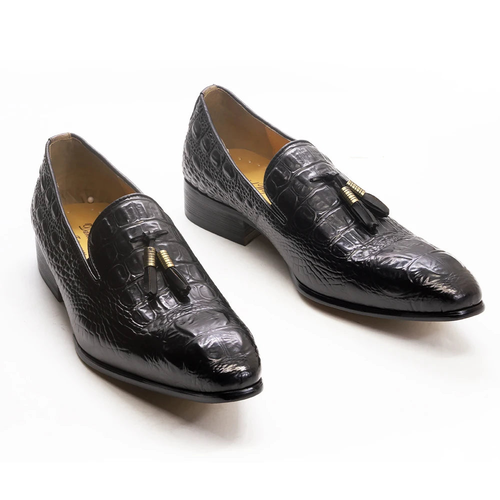 .	HollandLuxe Exclusive – Crocodile Print Leather Tassel Loafers
	2.	Luxury Genuine Leather Loafers – Crocodile Print with Tassel
	3.	Collector’s Edition Men’s Leather Slip-On Loafers – Crocodile Pattern
	4.	Premium