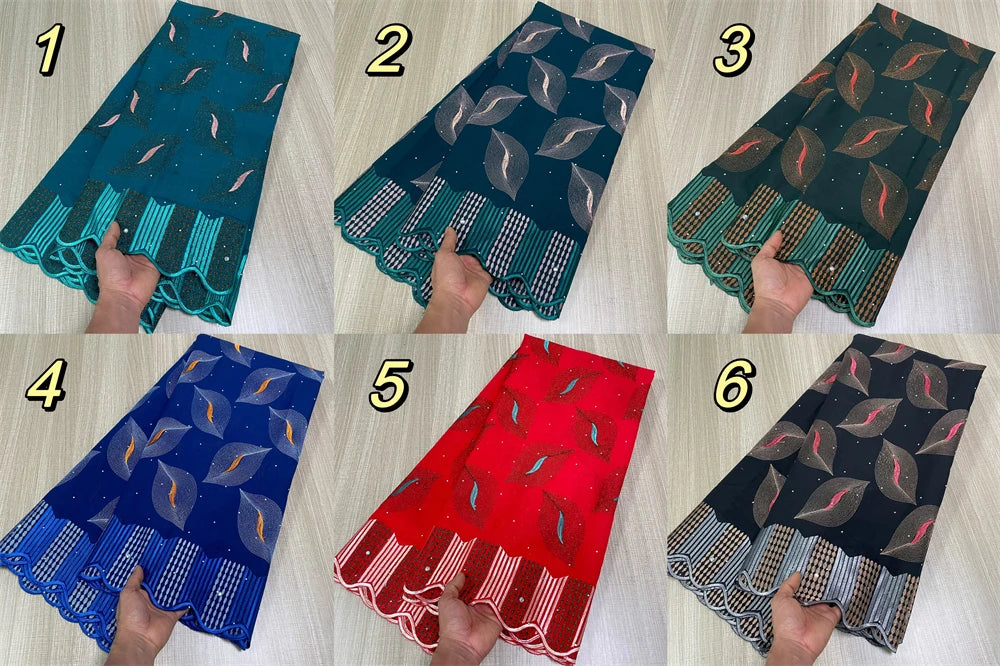 Salouva Swiss Voile Lace in Switzerland with Stones – African Nigerian Dry Lace Fabric, High Quality 100% Cotton Embroidered Material for Dresses & Occasions | HollandLuxeGlobal.com Exclusive Collector’s Item