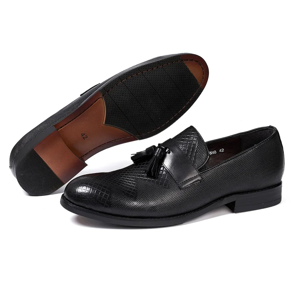 Boutique Premium Feel (for Exclusive Collection)
Italian Handmade Genuine Leather Tassel Loafers for Men – Luxury Slip-On Dress Shoes for Business, Weddings & Casual Elegance | HollandLuxeGlobal.com Exclusive
