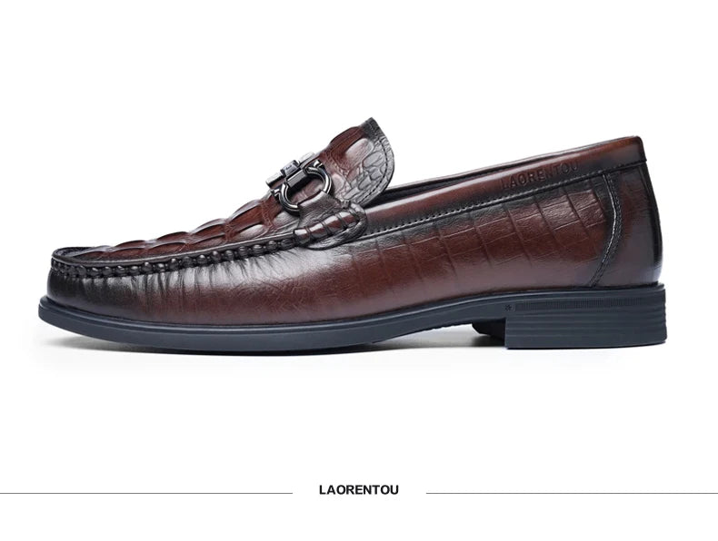 Option 2 – Premium Boutique Feel (for your Exclusive Collection)
LAORENTOU Handmade Crocodile Pattern Leather Loafers for Men – Breathable Business & Casual Slip-On Comfort | HollandLuxeGlobal.com Exclusive